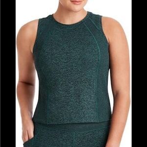 Members Mark‎ Medium Astro Teal Heather Soft Rib Cropped Tank Top